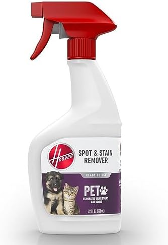 Hoover Pet Spot and Stain Remover, Pet Formula for Carpet and Upholstery, 22 fl oz Formula, White, AH31681