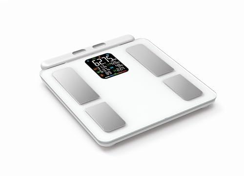 Smart Scale for Body Weight, 8 Electrodes Digital Bathroom Scale (White)