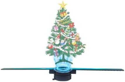 3DHologram Fan,42cm Christmas Tree HD LED Hologram Fan,16.5-inch Holographic Fan Projector WiFi with 700 Library Video,Animated Holographic Display for Business Stores