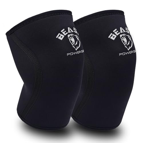Beastpowergear Neoprene Compression Knee Sleeves 7MM Support for Squats, Gym Strenght Training, Powerlifting, Weightlifting, Wrestling for Men & Women