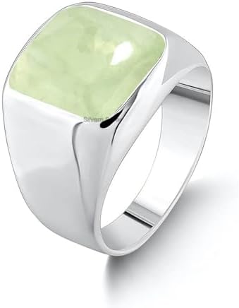 Solid 925 Sterling Silver Cushion Shape Gemstone Men Signet Ring, Beautiful Handcrafted Christmas Gift for Fathers, Son, Boyfriend, Friend