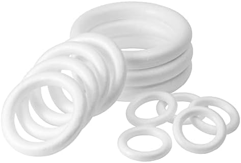 FFchuanhe 12pack Craft Foam Wreath, Foam Rings for Crafts, 3 Sizes(11in, 7.5in, 4.6in) for Flower Projects, Christmas, Wedding, Home Decoration and Various DIY Arts and Crafts.White