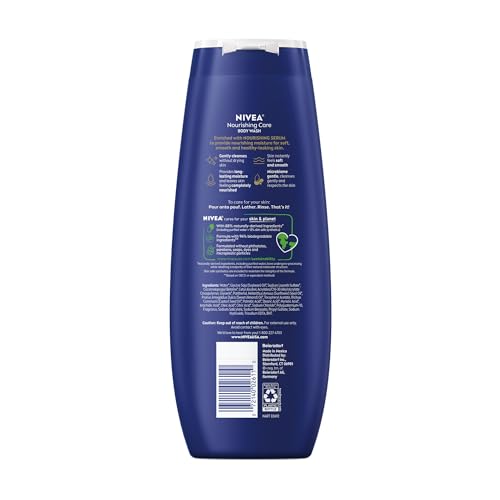 NIVEA Nourishing Care Body Wash with Nourishing Serum, Moisturizing Body Wash for Women, Enriched with Provitamin B5 and Vitamin E, 20 Fl Oz Bottle, 3 Pack