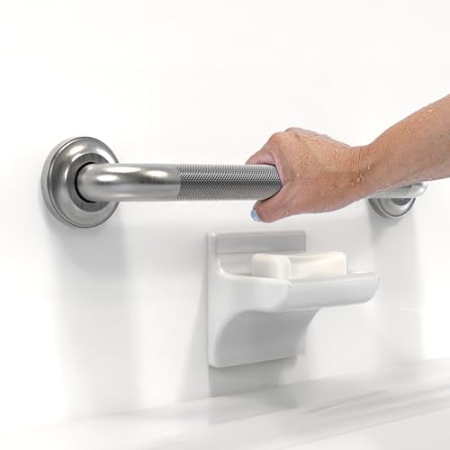 1-1/4" Knurled Grab Bar, ADA Compliant Bath Safety Shower Handrail, Bathroom Mobility Aid Handle for Seniors and Disabled, Heavy Duty 500lbs Support