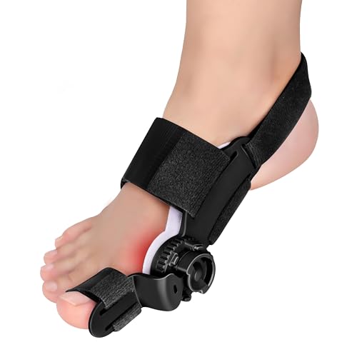 Bunion Corrector for Women Big Toe,Orthopedic Bunions Correction with Non Slip Separators for Women, Adjustable Toe Straightener Suitable for Left/Right Feet Hallux Valgus Relief (1, Black)