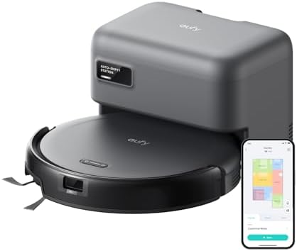 eufy Robot Vacuum C10 with Self Emptying Station, Up to 60 Days Hands Free Cleaning, Edge Expansion Brush, 2.85-Inch Ultra-Slim Body, Smart Mapping, Lidar Navigation