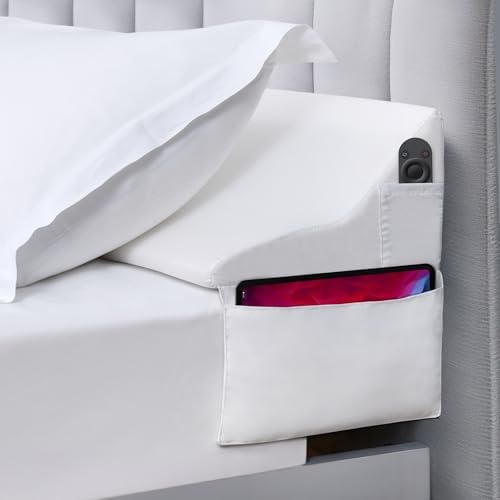 King Size Bed Wedge Pillow for Headboard, Mattress Wedge Gap Filler for Better Sleep Height, Triangle Pillow Wedge Filling 0-5" Headboard Gap(76"x10"x6") White