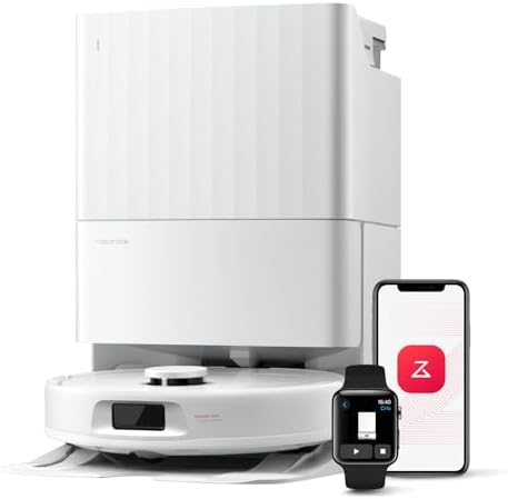 roborock Qrevo Series Robot Vacuum and Mop, 8000Pa Suction, Upgraded from Qrevo S, Anti-Tangle Brush, Smart Obstacle Avoidance, Auto Mop Washing, All-in-One Dock, 200RPM Spinning Mops, White(QV 35A)