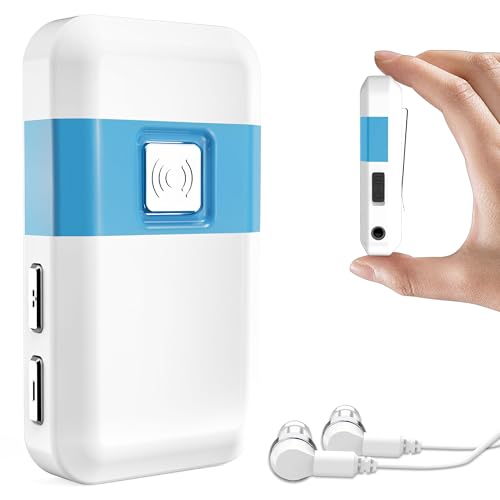 Hearing Amplifier, Rechargeable OTC Hearing Aid Device Personal Sound Amplifier With Noise-Cancelling Earbuds, 160-Hour Battery Life, for Seniors Moderate to Severe Hearing Loss, Blue