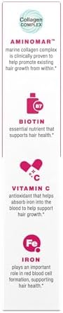 Viviscal Hair Growth Supplements for Women, Dietary Hair Supplement Tablets With AminoMar Collagen Complex, Biotin, Zinc, Vitamin C, and Iron, Nourish Thinning Hair, 30 Day Supply, 60 Count