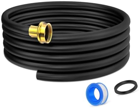 20FT Dehumidifier Drain Hose with 3/4 Inch FHT Connector, featuring Rust-Resistant Brass Fittings for Leak-Proof Connection, Perfectly Compatible with Most Dehumidifier Brands(7 Length Options)