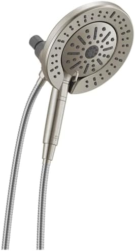 Delta Faucet 6-Setting In2ition 2-in-1 Dual Shower Head with ProClean Spray, Satin Nickel Round Shower Head with Hose, Hand Held Shower Head, Satin Nickel 75655SN