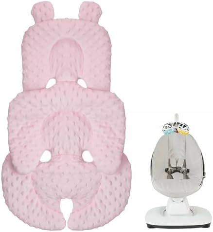 Infant Insert Compatible with 4moms Mamaroo Swing and Graco Swing, Newborn Insert for Baby Swing, Rocker, Bouncer, Portable and Washable, Reversible Body Support Cushion, Cotton & Mesh Material, Pink