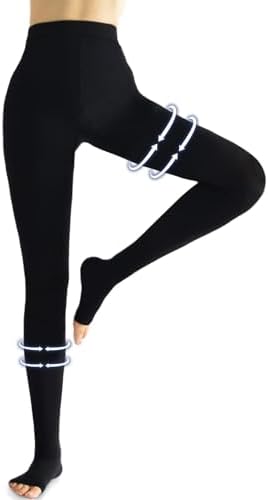 beister Medical Compression Pantyhose Women & Men,20-30mmHg Open Toe Thigh High Compression Tights Graduated Support
