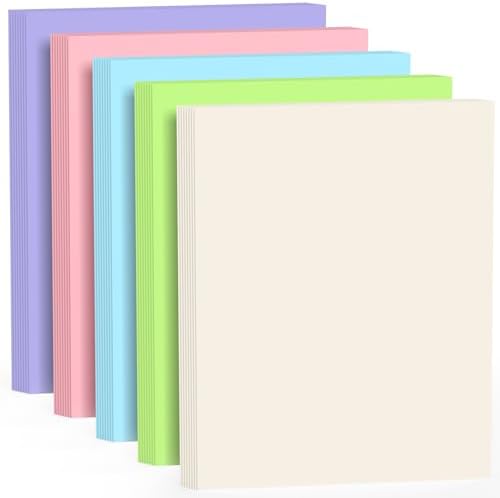 40 Sheets Colored Cardstock Colorful Card Stock Paper Color Cardstock Paper 8.5 x 11 Thick Card Stock Printer Papers for Inkjet Printing Office School Home DIY Crafts Decors Christmas Card Making