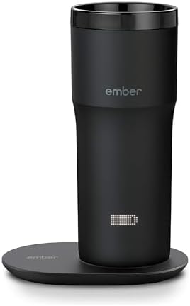 Ember Travel Mug 2+, 12 oz, Temperature Control Smart Travel Mug, Stainless Steel, Slate Black (with Apple Find My)