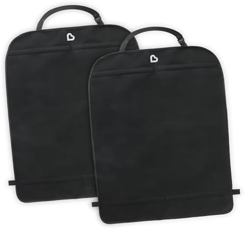 Munchkin® Back Seat Cover for Kids, Deluxe Kick Mats™ Car Seat Protector, Black, 2 Pack