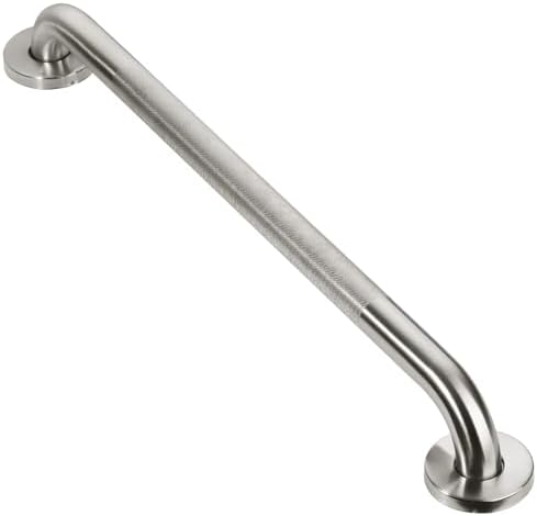 24inch Textured Handicap Grab Bar for Shower, Shower Handles for Elderly, Shower Grab Bars for Seniors with Concealed Screws Brushed Nickel