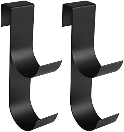 codree 2 Pcs Pool Fence Hooks for Pool Equipment- Black Heavy Duty Fence Hooks for Pool Poles- Slipe-on Fence Hanger for Pool Hose Pool Skimmer, Fit 3/4 Inch to 1-1/4 inch Railing