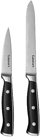 Cuisinart Classic Forged High-Carbon Stainless Steel full-tang Triple Rivet Knife Set With Black Blade Cover/Shealths (2-Piece)