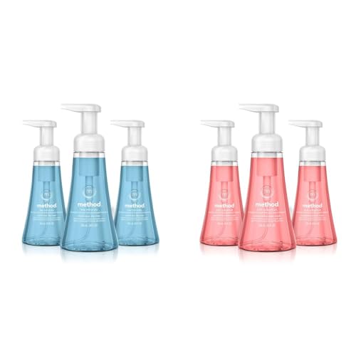Method Foaming Hand Soap, Sea Minerals, Biodegradable Formula, 10 fl oz & Foaming Hand Soap, Pink Grapefruit, 10 fl oz, Biodegradable Formula,