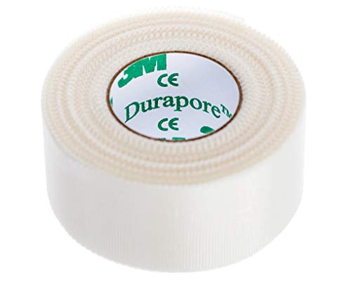 3M Durapore Surgical Tape 1/2"X10Yard Roll Silk Hypoallergenic - Pack of 12 Rolls - Model 1538-0