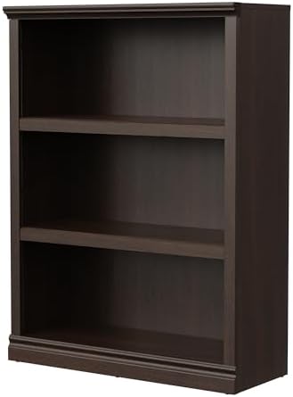 43 in Tall Bookcase, 3-Tier Bookshelf Open Storage, 33 inch Wide Floor Standing Indoor Furniture, Book Cases for Home School Library Office Bedroom Kids, Dark Cherry 3 Tiers