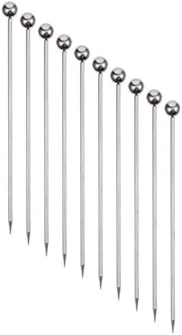 50 Pieces Stainless Steel Cocktail Picks Metal Martini Picks 4.3 inch