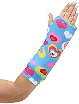 CastCoverz! Designer Arm Cast Cover - Happy Hearts - Medium Short: 11" Length X 9" Circumference - Removable and Washable - Made in USA