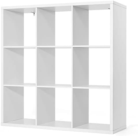 CAPHAUS Sturdy Room 13-Inch Cube Storage Organizer Shelf, with Extra Thick Exterior Edge, Open Storage Shelf Divider, Bookcase, 6-Cube / 8-Cube / 9-Cube, Colors Available in Rustic Grey Oak and White