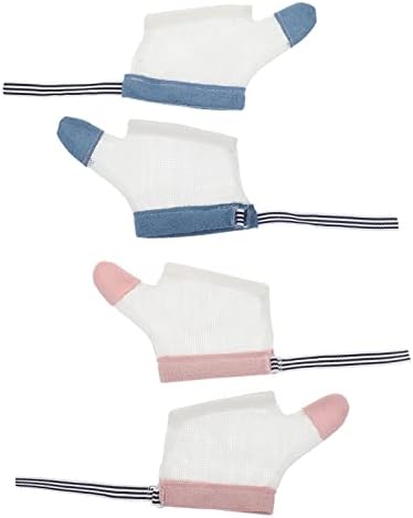 Baby Teething Mitten Baby Teething Mitten 2 Pairs Anti- Biting Gloves Baby Hand Corrector Infant Stop Sucking Gloves Infant Stop Thumb Sucking Kit Anti Scratch Baby Mittens
