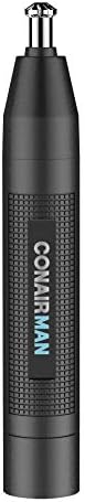 ConairMan Nose Hair Trimmer for Men, For Nose, Ear, and Eyebrows, Patent 360 Bevel Blade for No Pull, No Snag Trimming Experience, Cordless Lithium-Powered Trimmer with Drawstring Bag