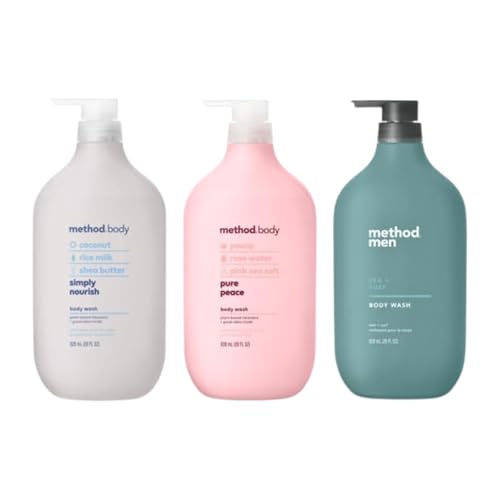 Method Body Wash Sampler Variety (Pure Peace, Sea & Surf, & Simply Nourish) (Simply Nourish + Pure Peace + Sea + Surf (Body Wash))
