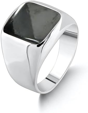 Solid 925 Sterling Silver Cushion Shape Gemstone Men Signet Ring, Beautiful Handcrafted Christmas Gift for Fathers, Son, Boyfriend, Friend