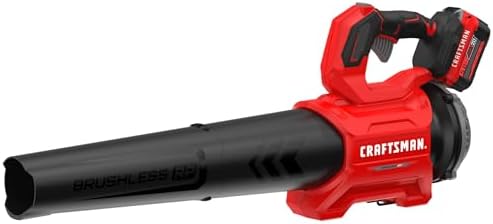 CRAFTSMAN V20 RP Cordless Leaf Blower, Up to 110 MPH Power, Brushless Motor, 5.0Ah Battery & Charger Included (CMCBL730P1)