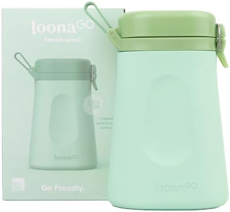 LoonaGo Female Urinal – Portable, Odor-Blocking, Leakproof Pee Bottle – Discreet Bedside & Travel Toilet for Women - Road Trips, Camping and Post Surgery – FSA/HSA Eligible (Green)
