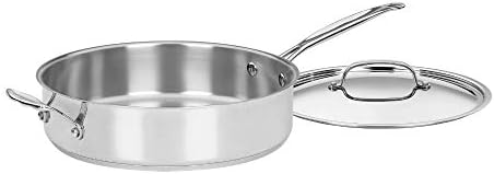 Cuisinart Stainless Steel, 5.5 Quart Sauté Pan w/ Cover, Helper Handle, Chef's Classic, 733-30H