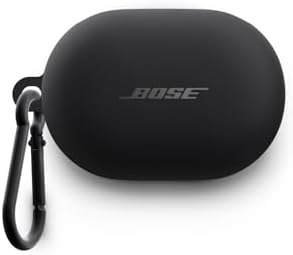 Bose QuietComfort Earbuds Silicone Case Cover, Protective Silicone Exterior, with Aluminum Carabiner for Convenient Carrying, Black