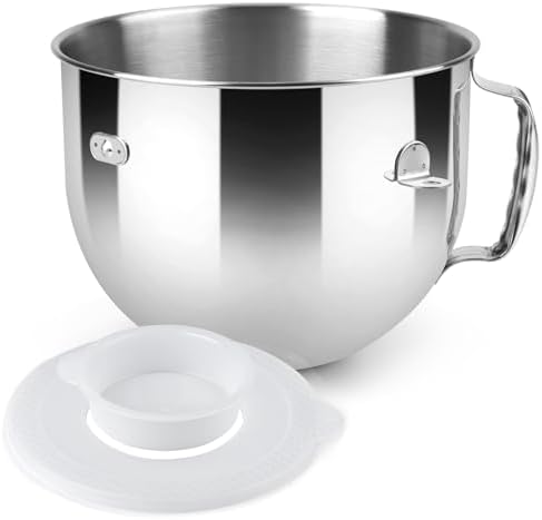 7 QT Stainless Steel Mixer Bowl for Kitchenaid Stand Mixers, 7 Quart Bowl-Lift Stand Mixer，with Lid