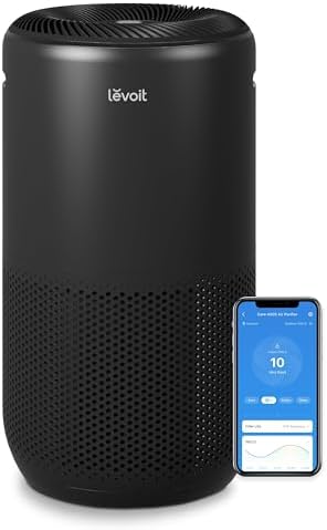 LEVOIT Air Purifiers for Home Large Room Up to 1733 Ft² With HEPA Sleep Mode, AHAM VERIFIDE, Auto Mode, Air Quality Monitor, Smart WiFi, 3-in-1 Filter For Pet Allergy, Smoke, Dust, Core 400S-P, Black