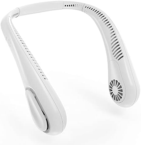 COMLIFE Bladeless Neck Fan, 5000mAh Rechargeable Battery Powered, Angle Adjustable, Hand-free Portable Neck Fan for Both Outdoor & Indoor Use, UL Certified, White