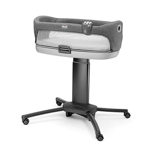 Chicco Close to You 3-in-1 Bedside Bassinet, Portable Newborn Bassinet with Wheels, Adjustable-Height Changing Table | Heather Grey/Grey