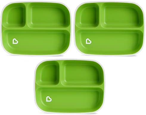 Munchkin Splash Toddler Plates (Divided, Green)