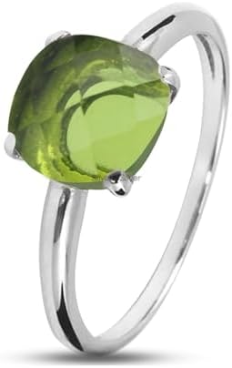 925 Sterling Silver Rings for Women - Cushion Gemstone Ring - Anniversary, Engagement, Wedding Ring - Eye Catching Christmas Gift