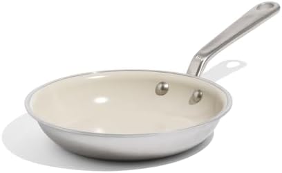 Made In Cookware - 8" Ceramic Non Stick Frying Pan (Stainless Handle) - 5-Ply Stainless Clad with Stay-Cool Handle - Professional Cookware - Induction Compatible