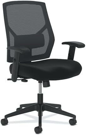 HON Crio Ergonomic Office Chair, High Back Task Chair with Adjustable Arms, Lumbar Support, 360 Swivel, Center-Tilt Recline, for Desks, Computers, Home Office, Black