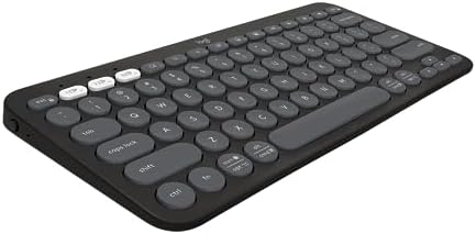 Logitech Pebble Keys 2 K380s, Multi-Device Bluetooth Wireless Keyboard, Customizable Shortcuts, Slim and Portable, Easy-Switch Windows, mac, iPad, Android, Chrome - Tonal Graphite (Renewed)