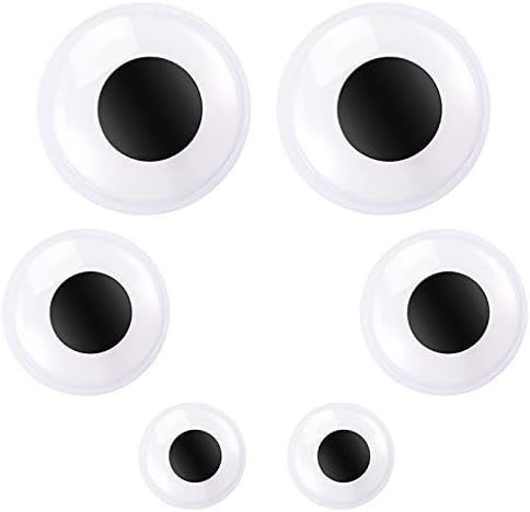 6 Pieces Halloween Giant Googly Eyes 4 Inch 6 Inch 7 Inch Large Plastic Wiggle Eyes with Self Adhesive for Halloween Thanksgiving Christmas Fall Winter DIY Crafts Decorations,3 Size