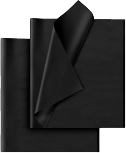 Hlonon Black Tissue Paper - 30 Sheets, 14 x 20 Inch, Gift Wrapping, DIY Crafts, Wedding, Birthday, Christmas