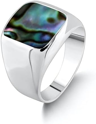 Solid 925 Sterling Silver Cushion Shape Gemstone Men Signet Ring, Beautiful Handcrafted Christmas Gift for Fathers, Son, Boyfriend, Friend